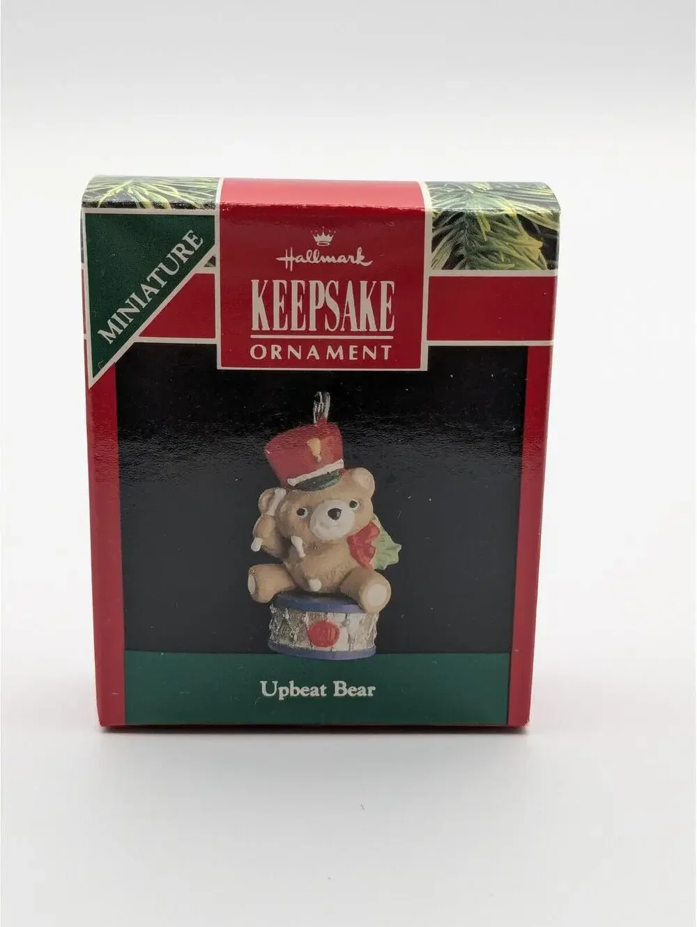 Hallmark Keepsake Upbeat Bear Miniature Ornament 1991, New in Box